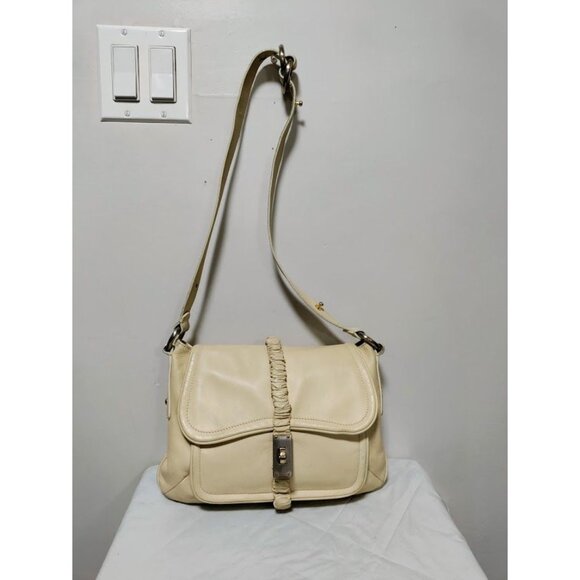 Armani Emporio VINTAGE Leather Adjustable Strap Shoulder Hand Bag White One Size - Picture 6 of 15